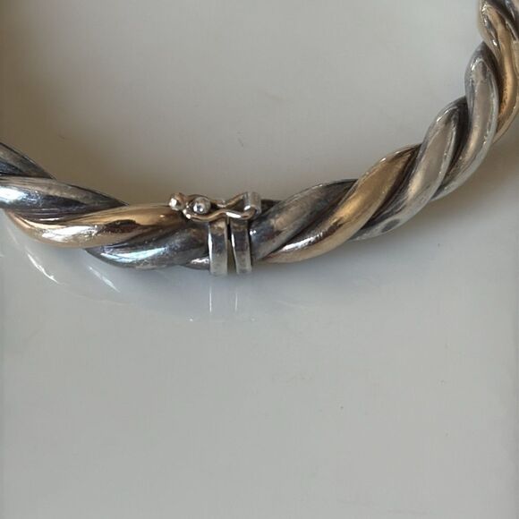 14k gold/sterling silver coiled bracelet - Picture 3 of 9